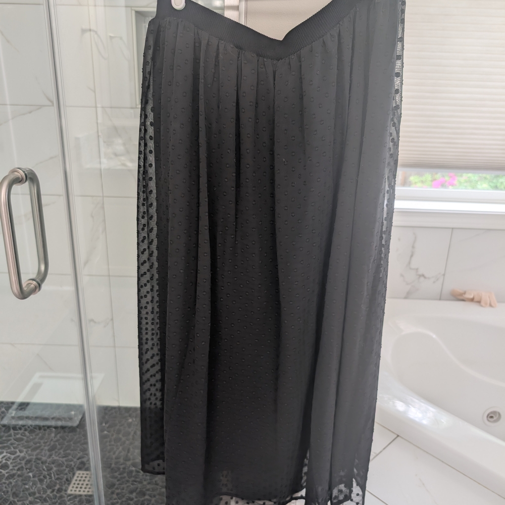 Adrianna Papell Black Asymmetrical A-Line Maxi Skirt